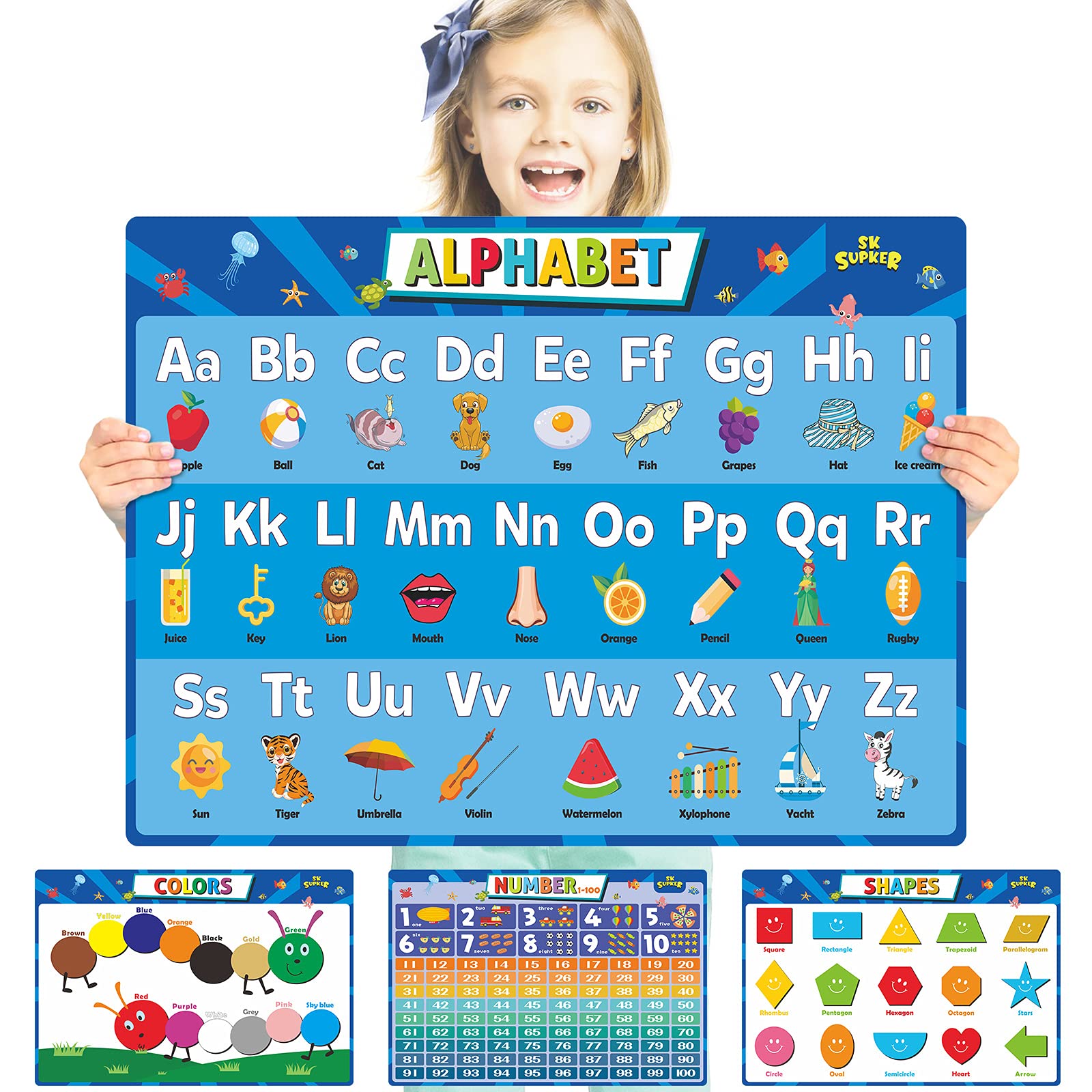 Amazon.co.jp: SK SUPKER ABC アルファベットチャート 4パック +